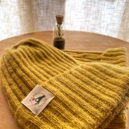 Yellow Pashmina Beanie - makoiiapothecary