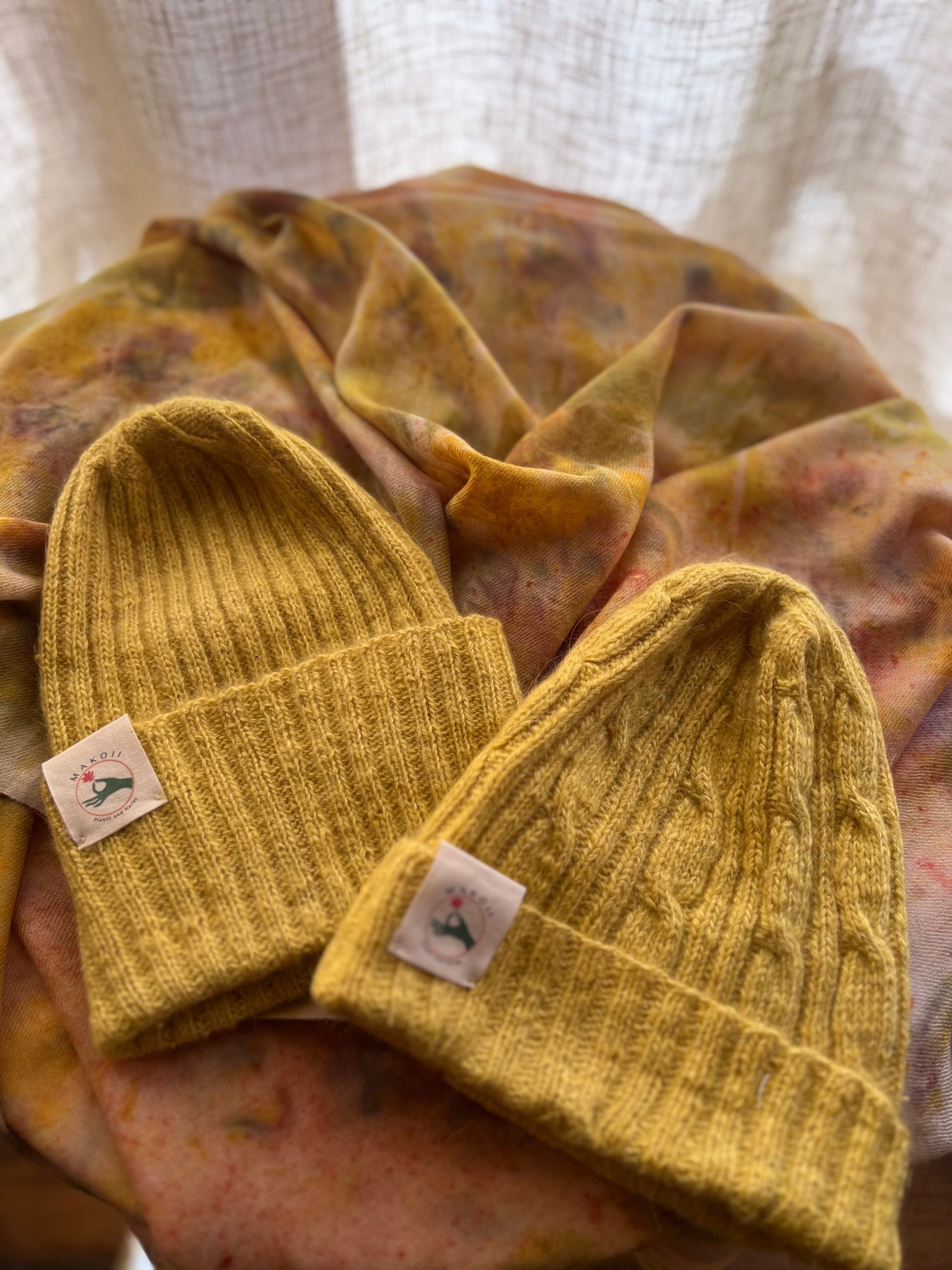 Yellow Pashmina Beanie - makoiiapothecary