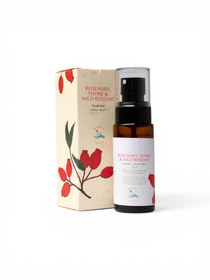 Rosemary, Thyme and Wild Rosehip Hydrosol - makoiiapothecary