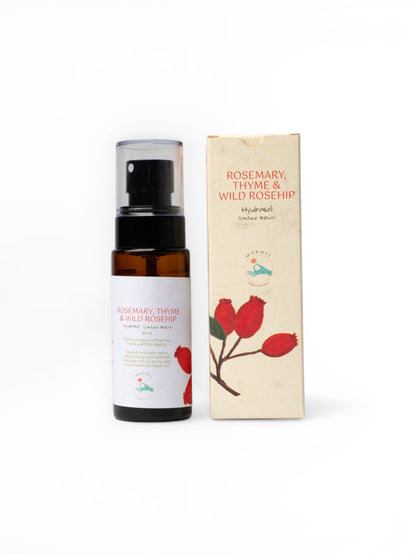 Rosemary, Thyme and Wild Rosehip Hydrosol - makoiiapothecary