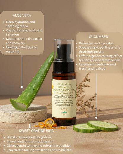 Aloe Vera, Cucumber and Orange Rind Hydrosol - makoiiapothecary