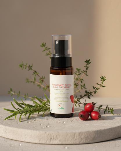 Rosemary, Thyme and Wild Rosehip Hydrosol - makoiiapothecary